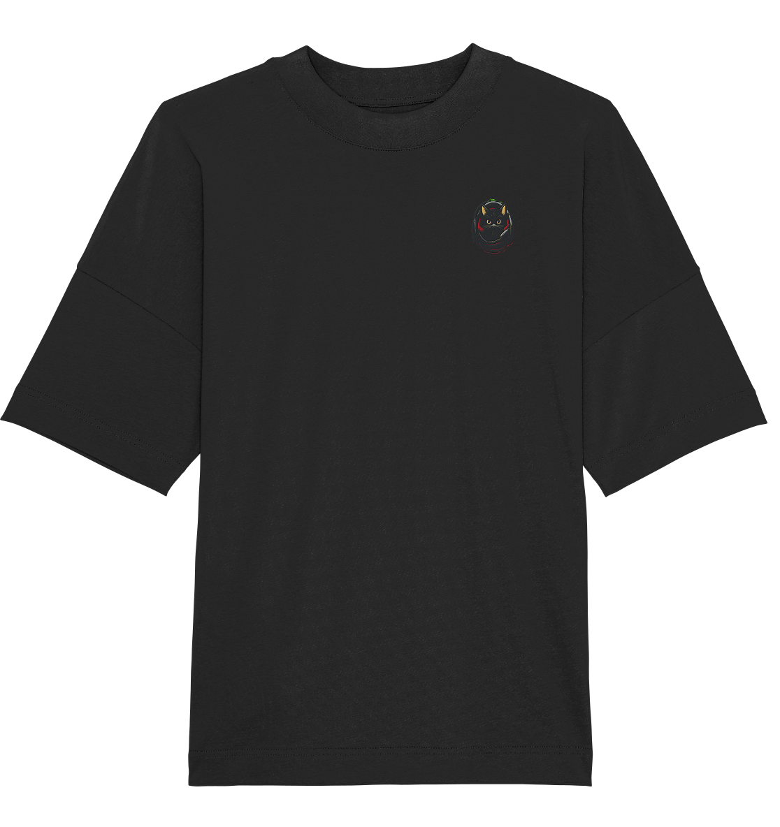 Black Cat Pocket - Organic Oversize Shirt (Stick)