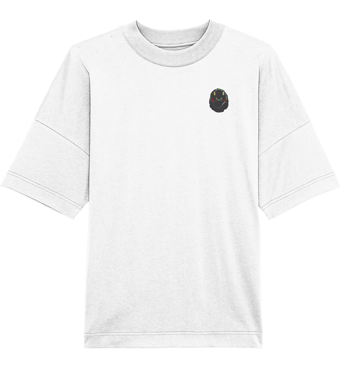 Black Cat Pocket - Organic Oversize Shirt (Stick)
