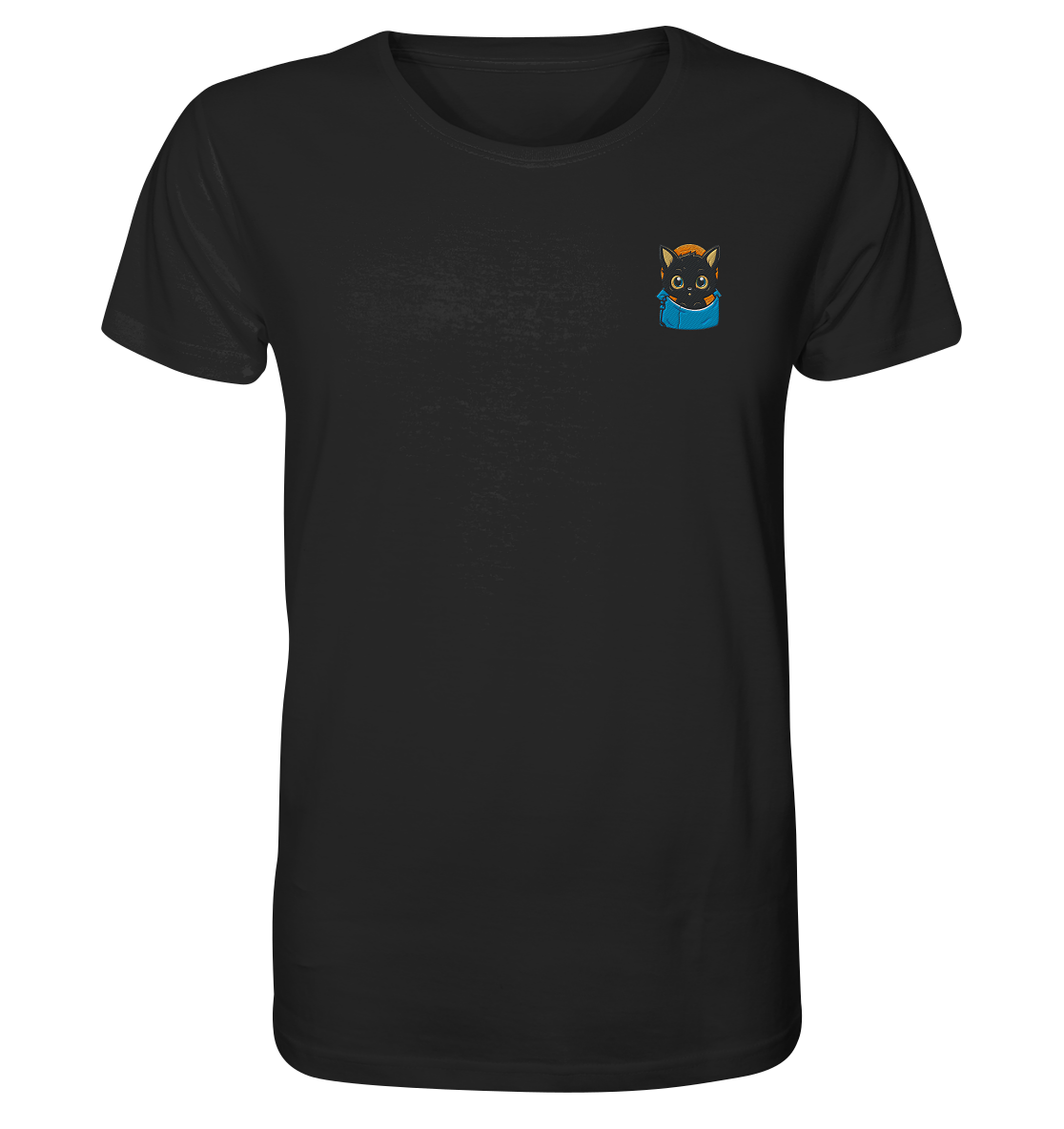 Black Cat Pocket - Organic Shirt (Stick)