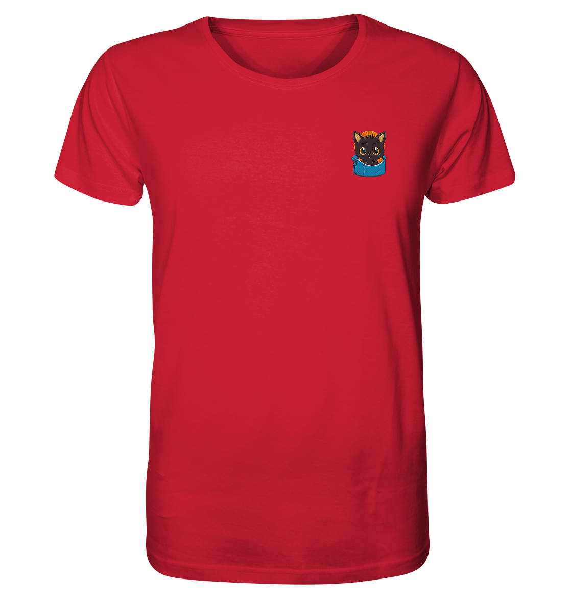 Black Cat Pocket - Organic Shirt (Stick)
