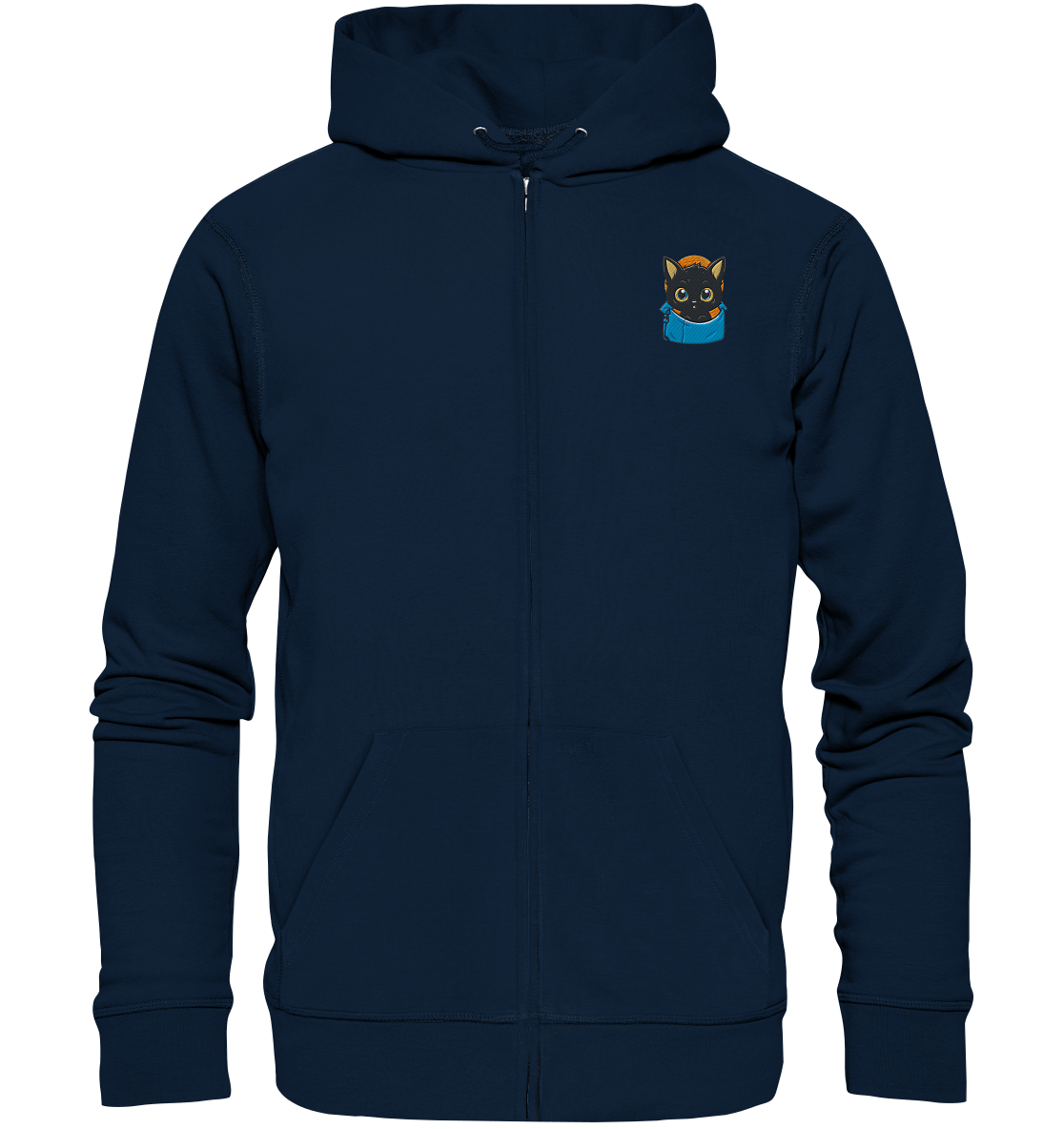 Black Cat Pocket - Organic Zipper (Stick)