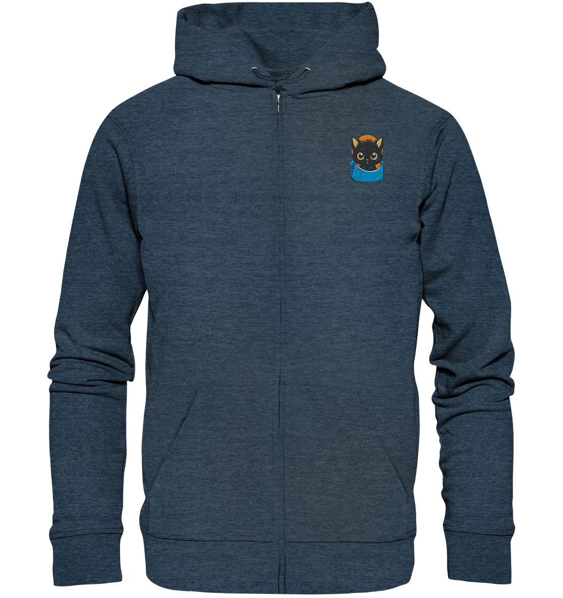Black Cat Pocket - Organic Zipper (Stick)