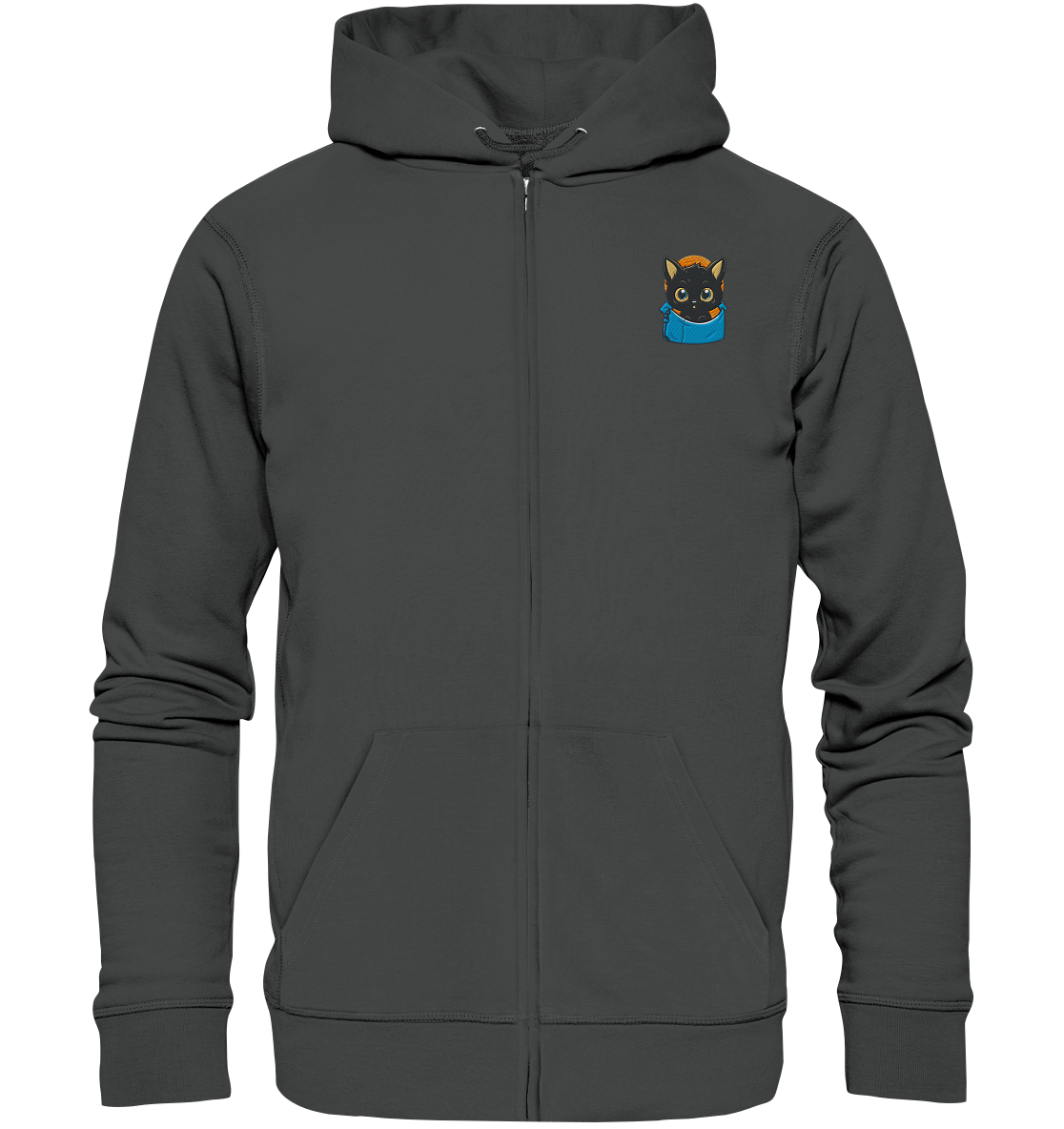 Black Cat Pocket - Organic Zipper (Stick)