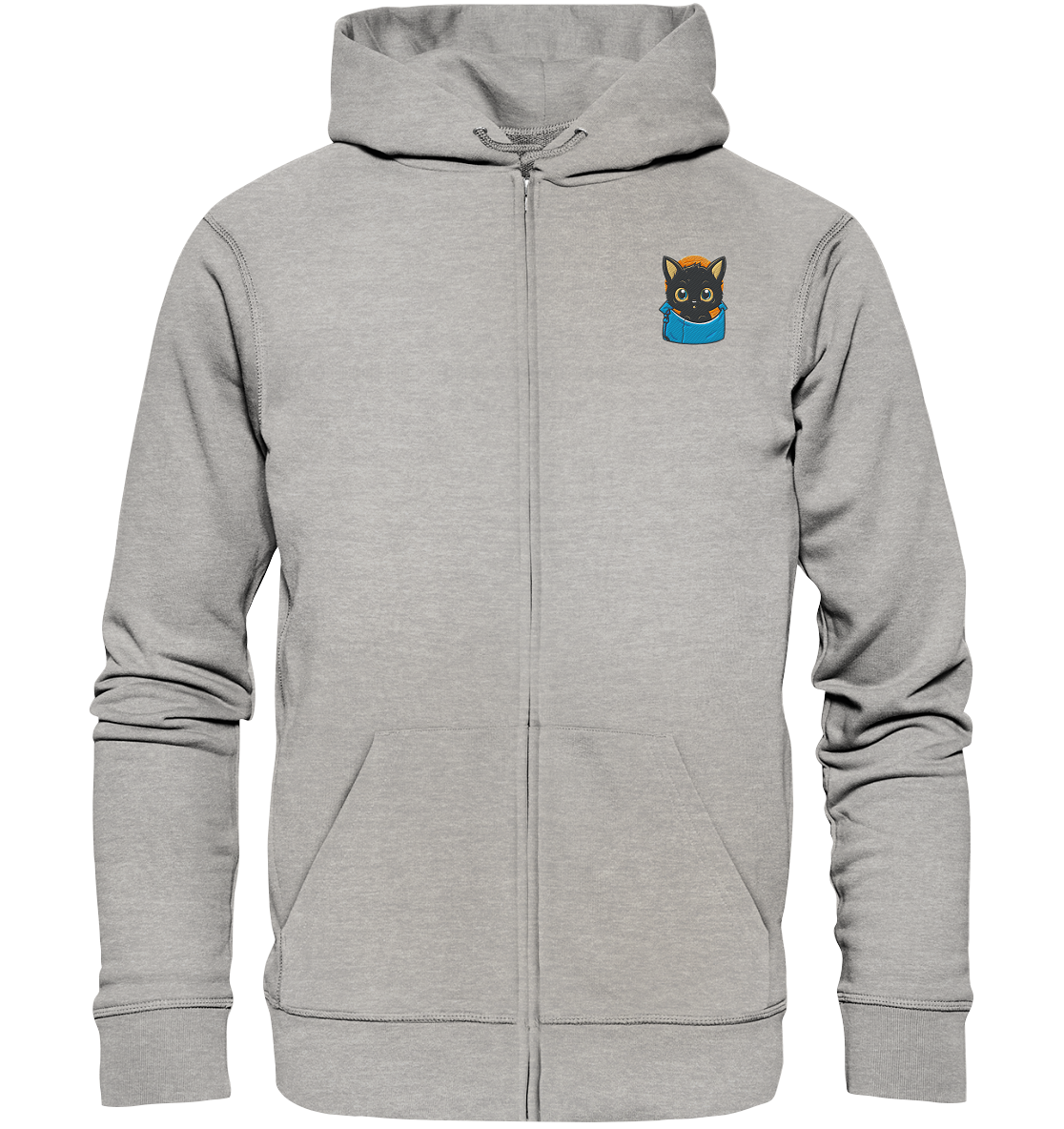 Black Cat Pocket - Organic Zipper (Stick)