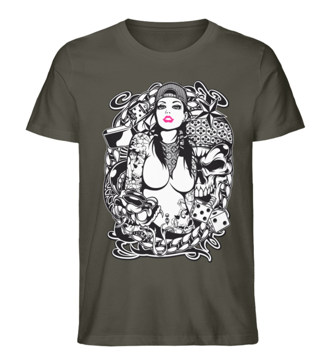 Skull Girl - Herren Premium Organic Shirt - AQ.Vogue