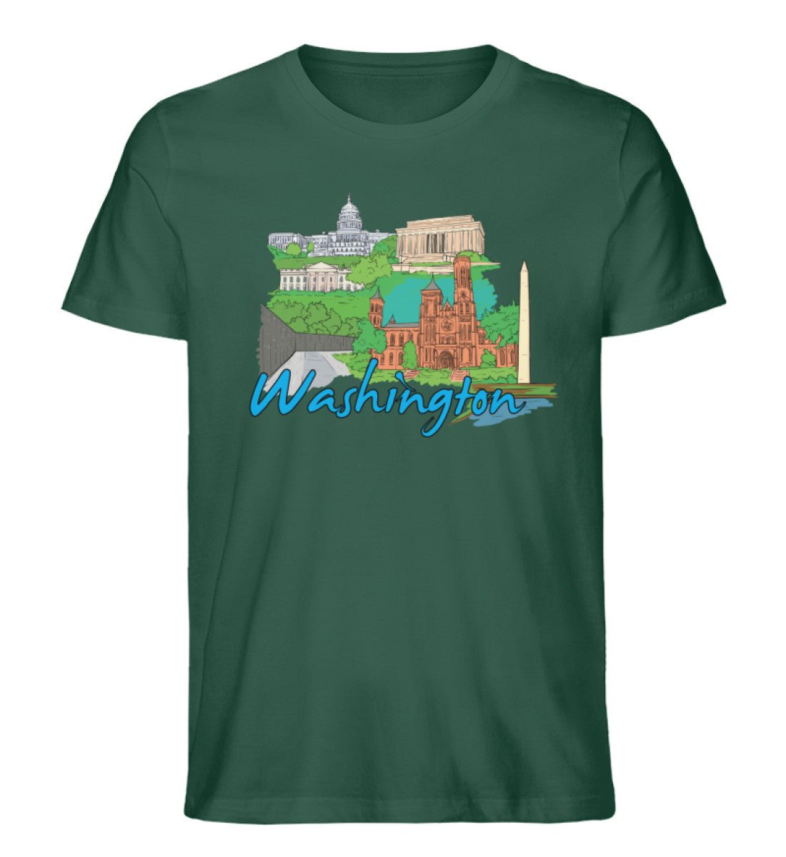 Washington DC Tshirt, Washington capitol design, washington momuments, capitol of usa - Herren Premium Organic Shirt - AQ.Vogue