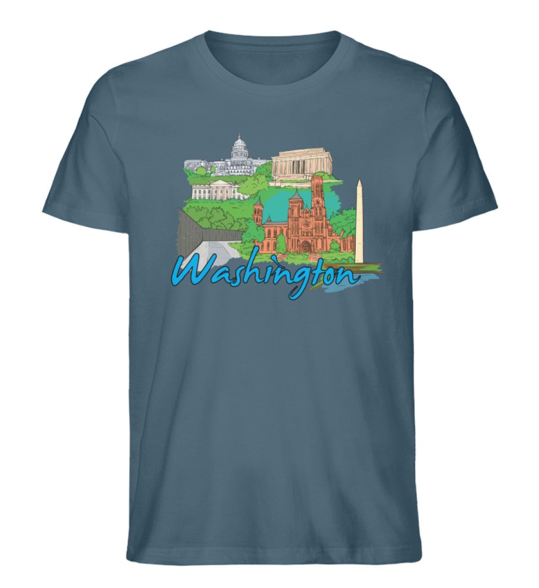 Washington DC Tshirt, Washington capitol design, washington momuments, capitol of usa - Herren Premium Organic Shirt - AQ.Vogue