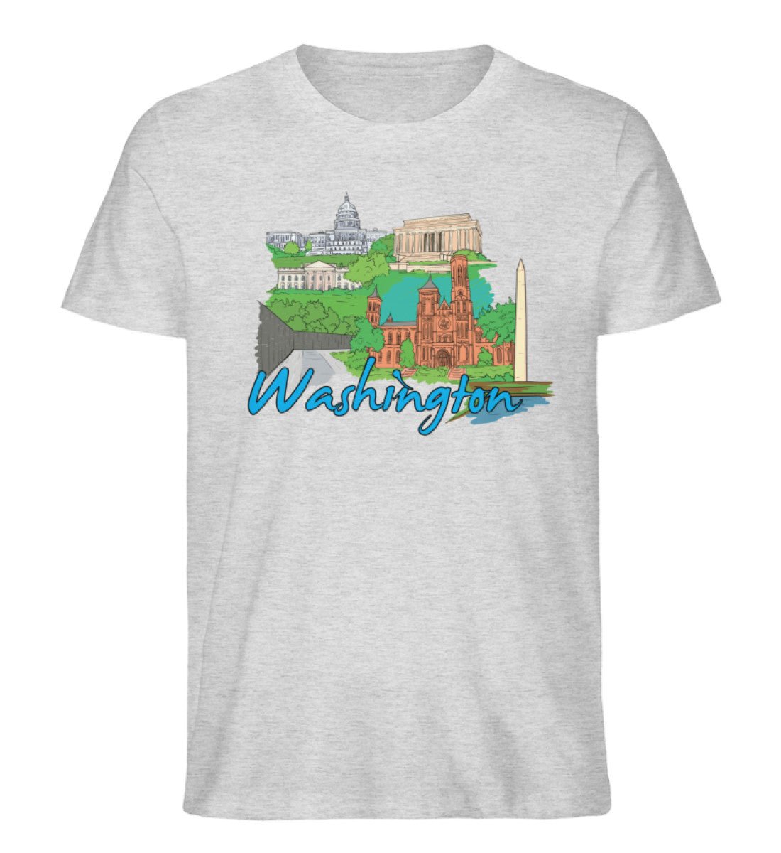 Washington DC Tshirt, Washington capitol design, washington momuments, capitol of usa - Herren Premium Organic Shirt - AQ.Vogue