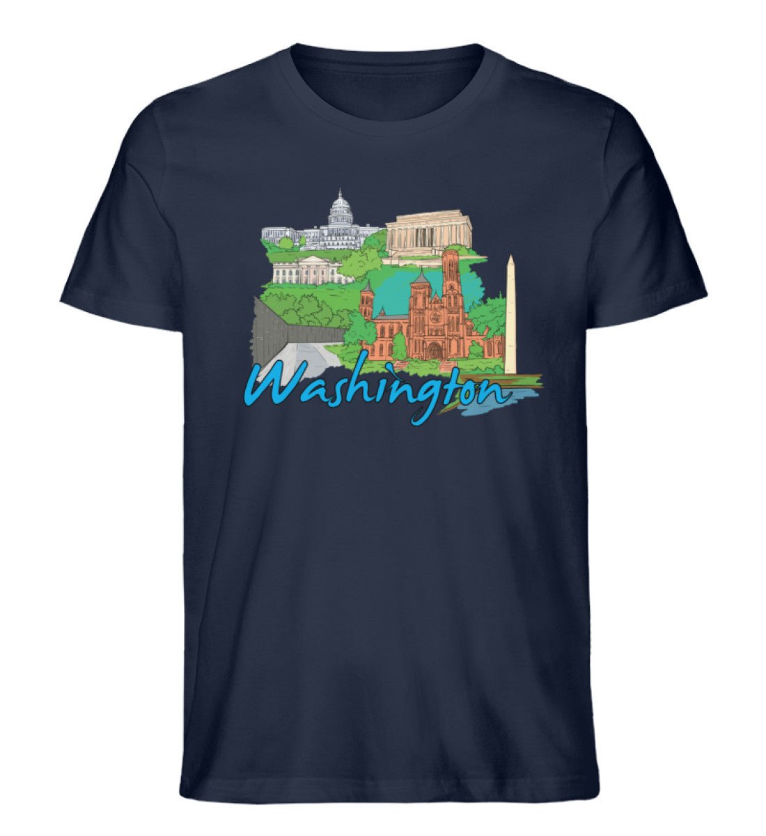 Washington DC Tshirt, Washington capitol design, washington momuments, capitol of usa - Herren Premium Organic Shirt - AQ.Vogue