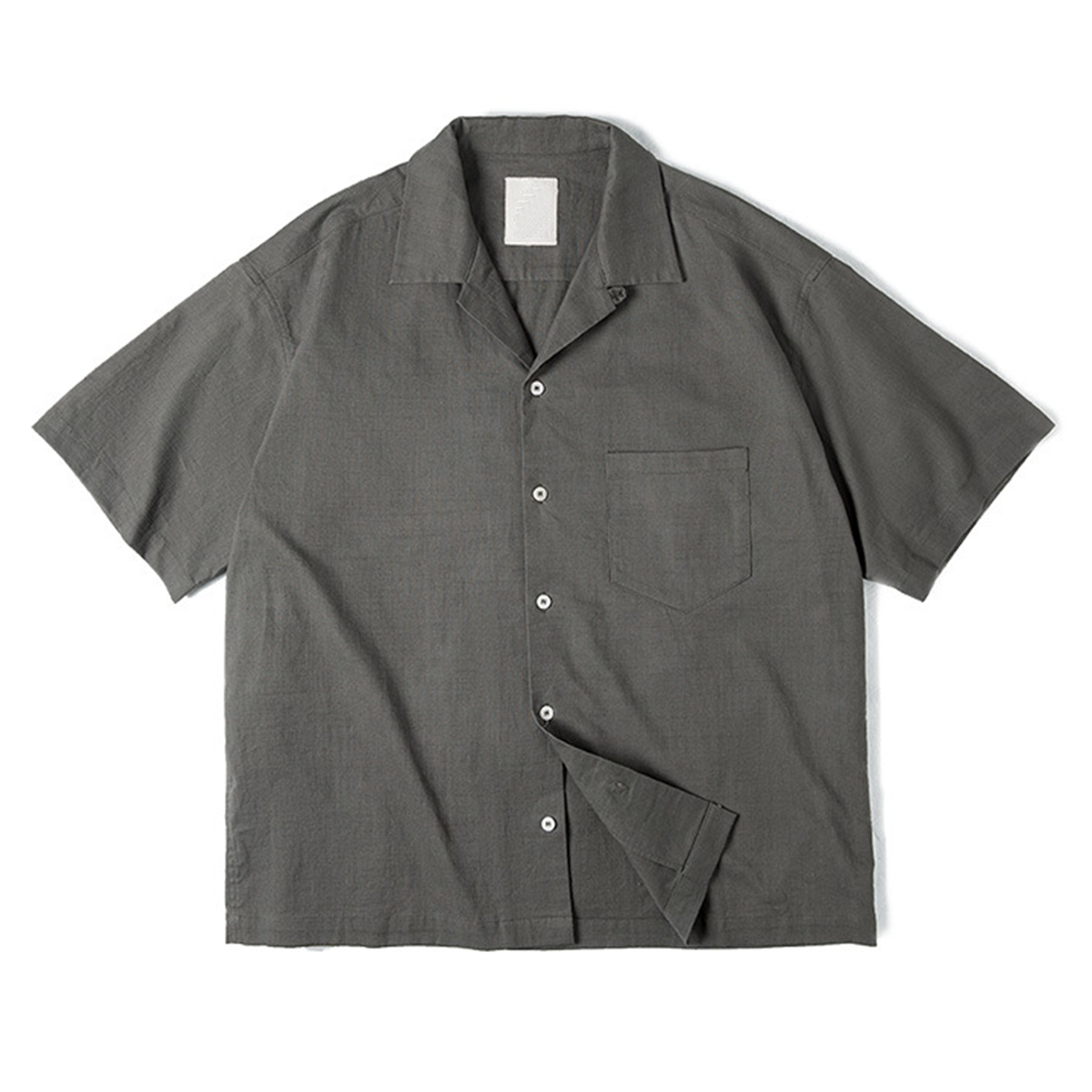 Cuban Collar Kurzarmhemd