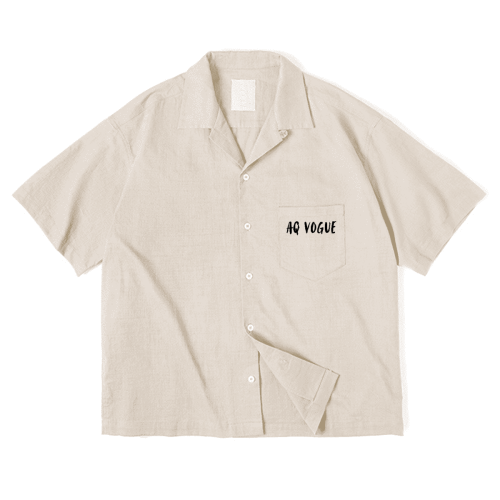 Cuban Collar Kurzarmhemd