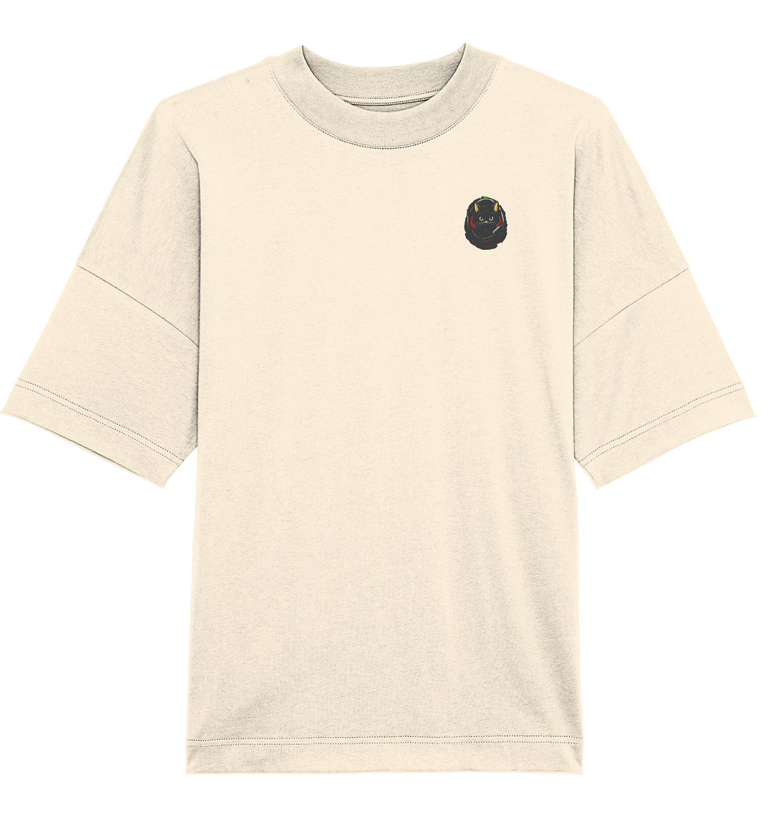 Black Cat Pocket - Organic Oversize Shirt (Stick)