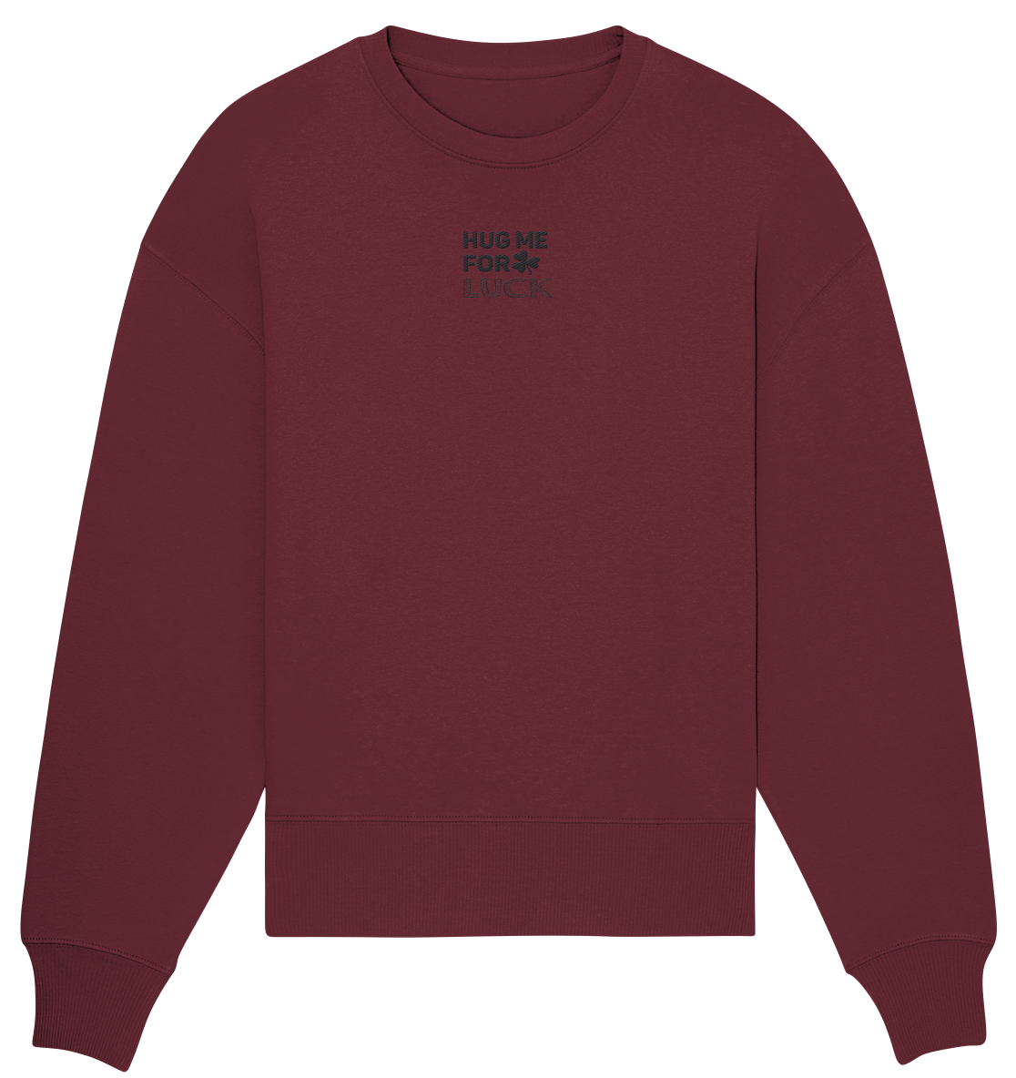 Hug me for luck - Organic Oversize Sweatshirt (Stick)