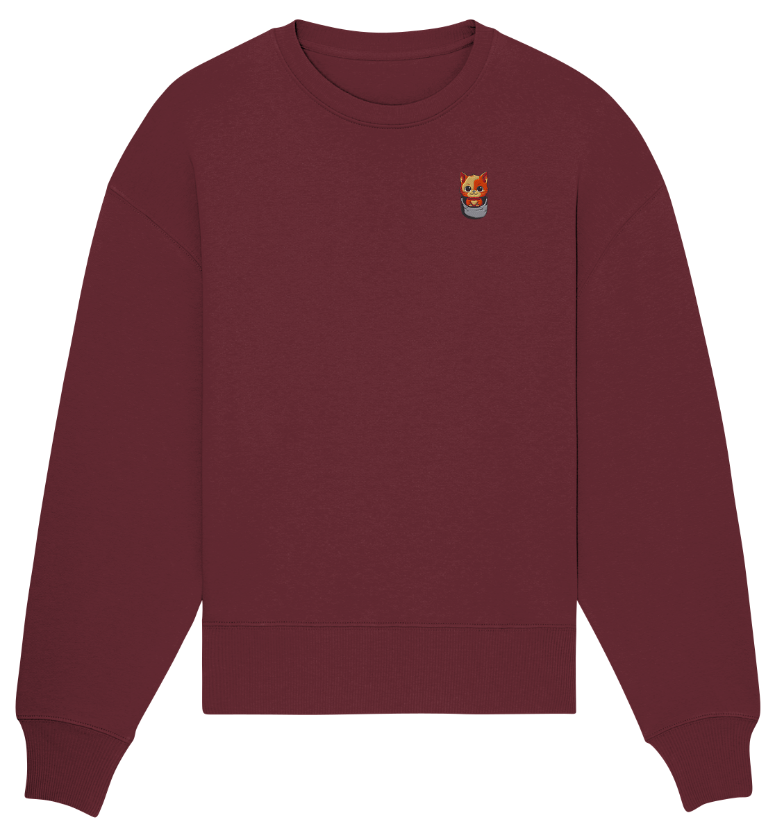 Tiger Cat Pocket - Organic Oversize Sweatshirt (Stick)