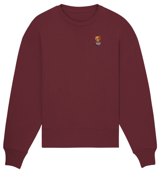 Tiger Cat Pocket - Organic Oversize Sweatshirt (Stick)