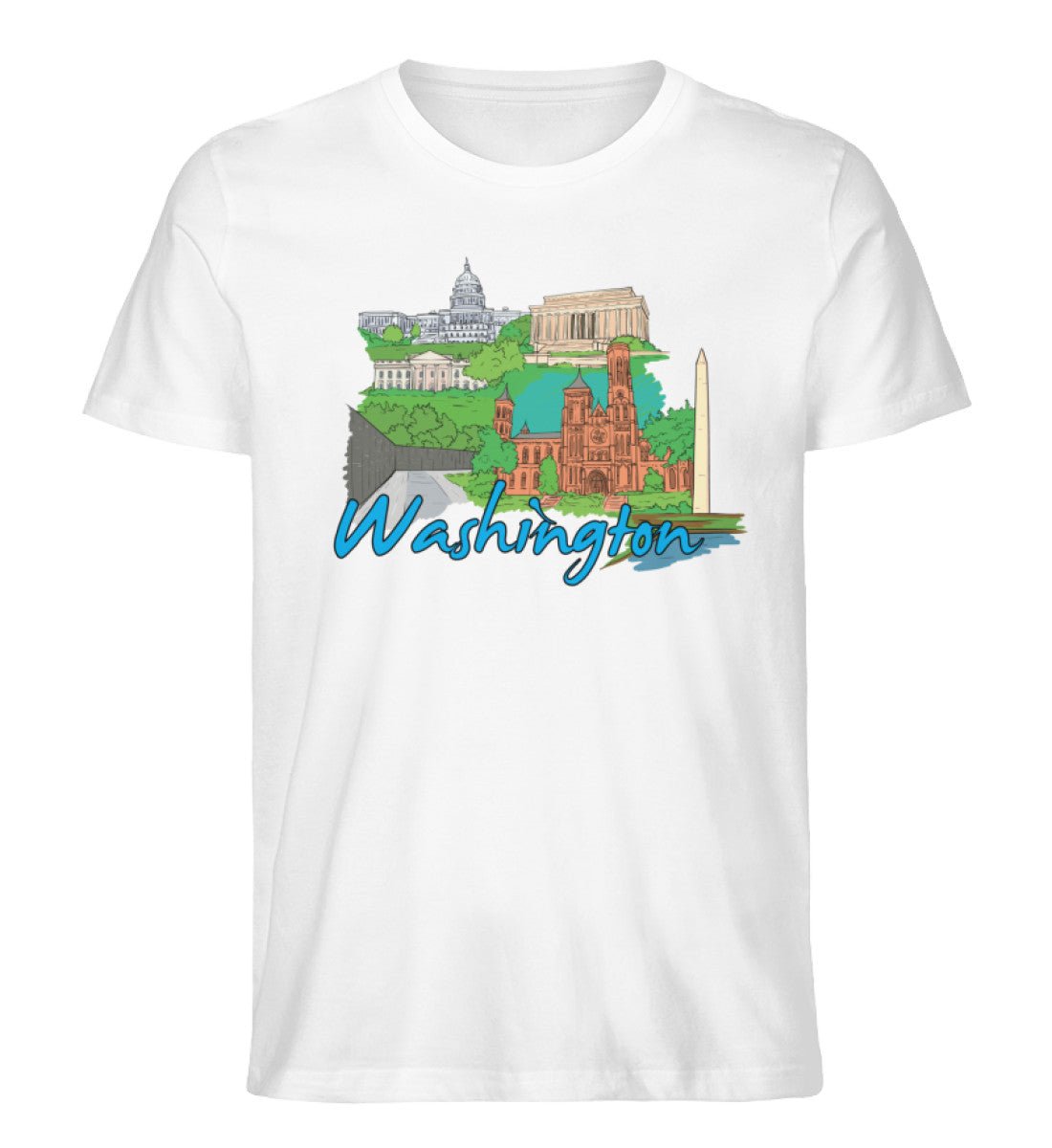 Washington DC Tshirt, Washington capitol design, washington momuments, capitol of usa - Herren Premium Organic Shirt - AQ.Vogue