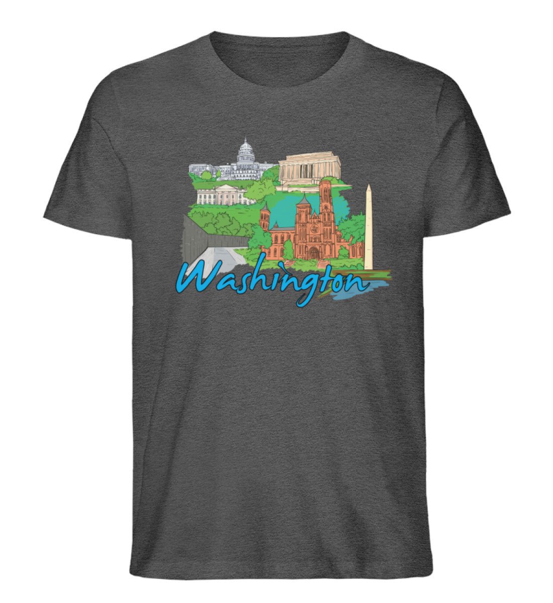 Washington DC Tshirt, Washington capitol design, washington momuments, capitol of usa - Herren Premium Organic Shirt - AQ.Vogue