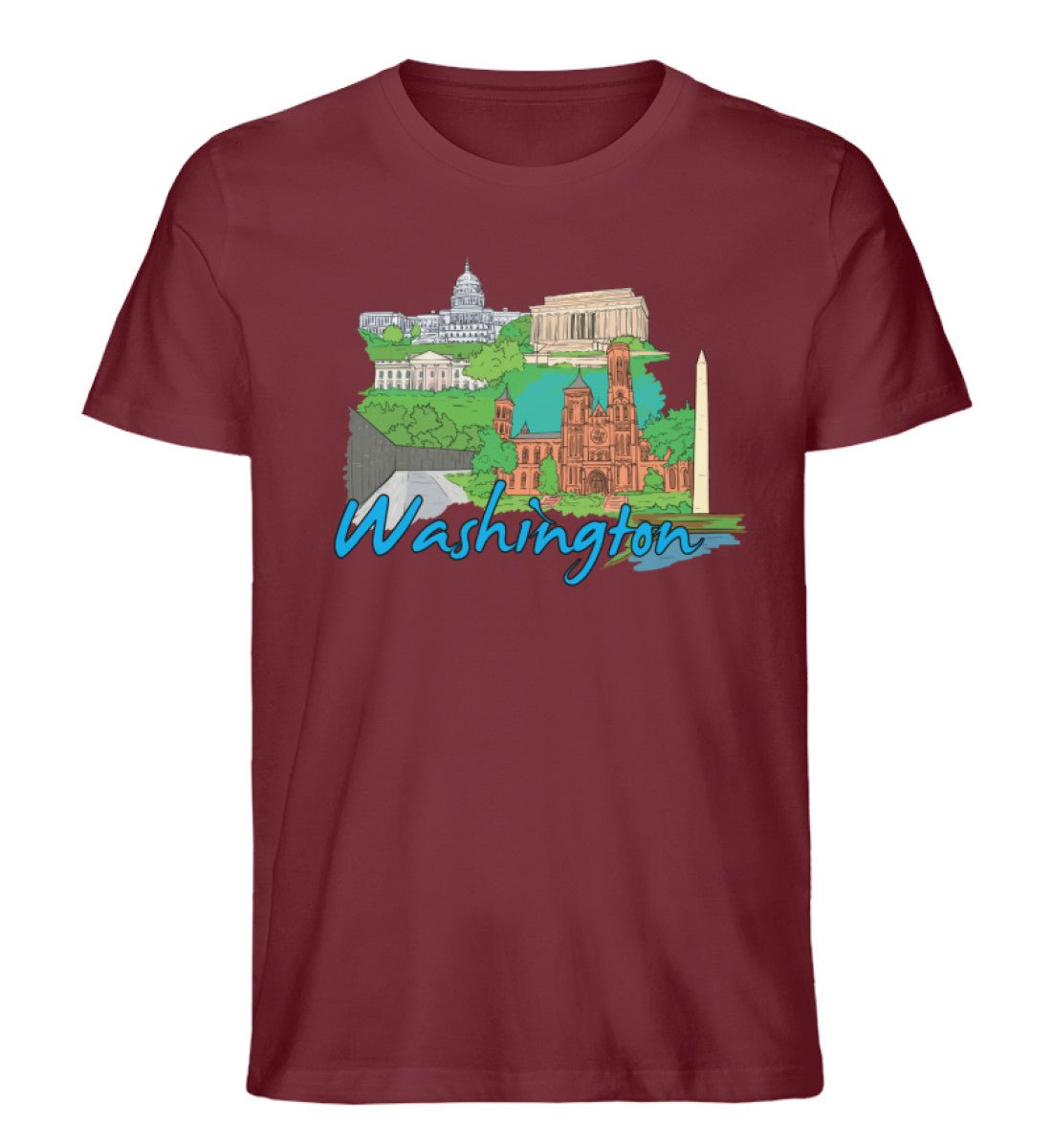 Washington DC Tshirt, Washington capitol design, washington momuments, capitol of usa - Herren Premium Organic Shirt - AQ.Vogue