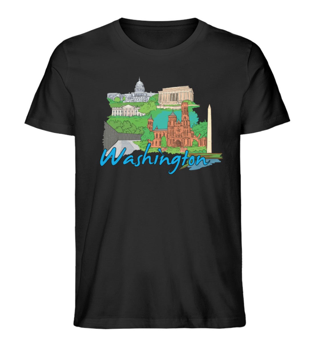 Washington DC Tshirt, Washington capitol design, washington momuments, capitol of usa - Herren Premium Organic Shirt - AQ.Vogue