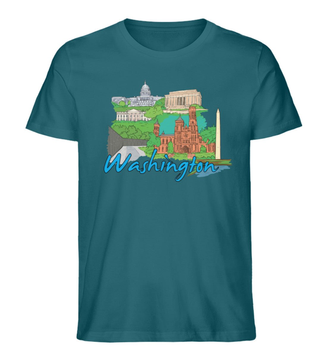 Washington DC Tshirt, Washington capitol design, washington momuments, capitol of usa - Herren Premium Organic Shirt - AQ.Vogue