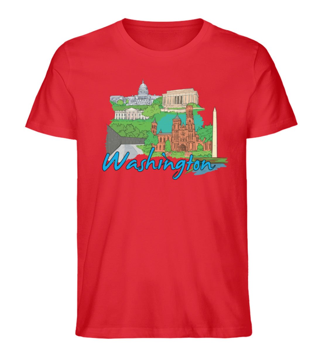 Washington DC Tshirt, Washington capitol design, washington momuments, capitol of usa - Herren Premium Organic Shirt - AQ.Vogue